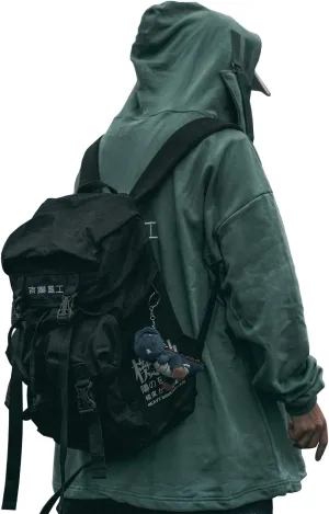 Travel Laptop Backpack Techwear Streetwear Anti Theft Slim Daypack Fits 15 Inch Laptop (Black)