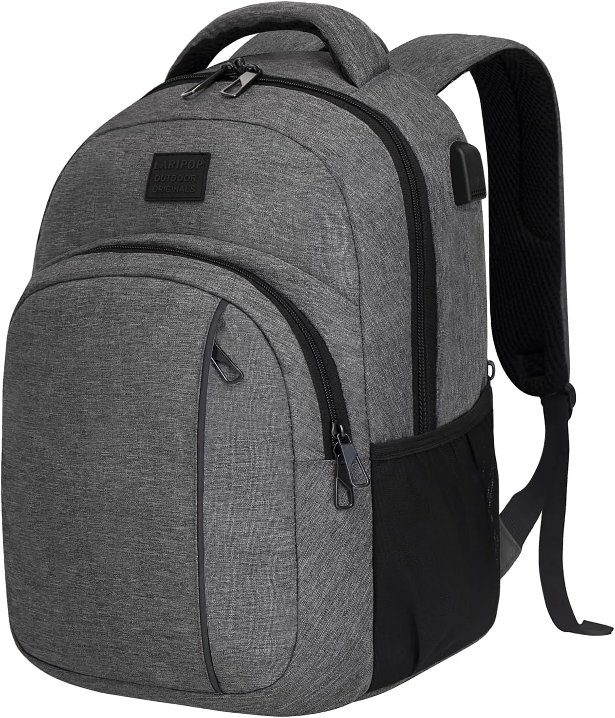 Travel Laptop Backpack,15.6 Inch Business Laptop backpack for Men Women with USB Charging Port,Water-Resistant Laptopack Weekender Daypack for Work College Computer