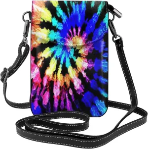 Trendy mini Exotic Tribe Tie Dye Style print crossbody cell phone bag for women,everyday use and travel handbag