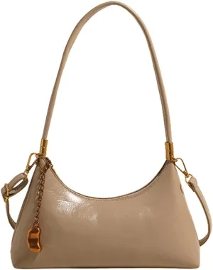Trendy Vegan Leather Shoulder Bags for Women Small Crescent Tote Purse Y2k Handbags Designer Underarm Satchels