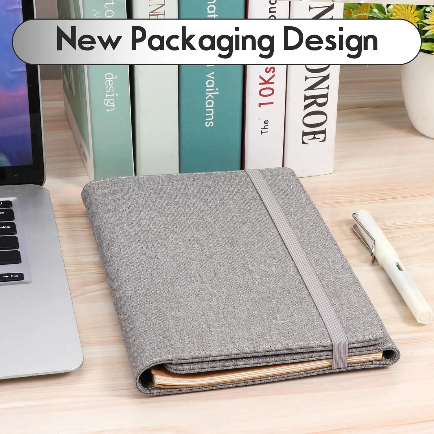 Trifold Planner Cover for Rocketbook Smart Notebook | Executive Size A5 (8.8"x6") Portfolio Organizer with File Pocket | Waterproof Protective Case for Rocketbook & Accessories (Gray)