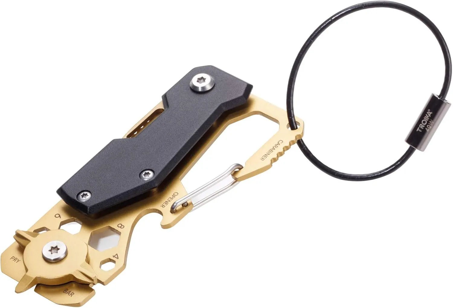 Troika Unisex - Adult Toolinator Mini Tool, Gold/Black, 85 x 39 x 9 mm