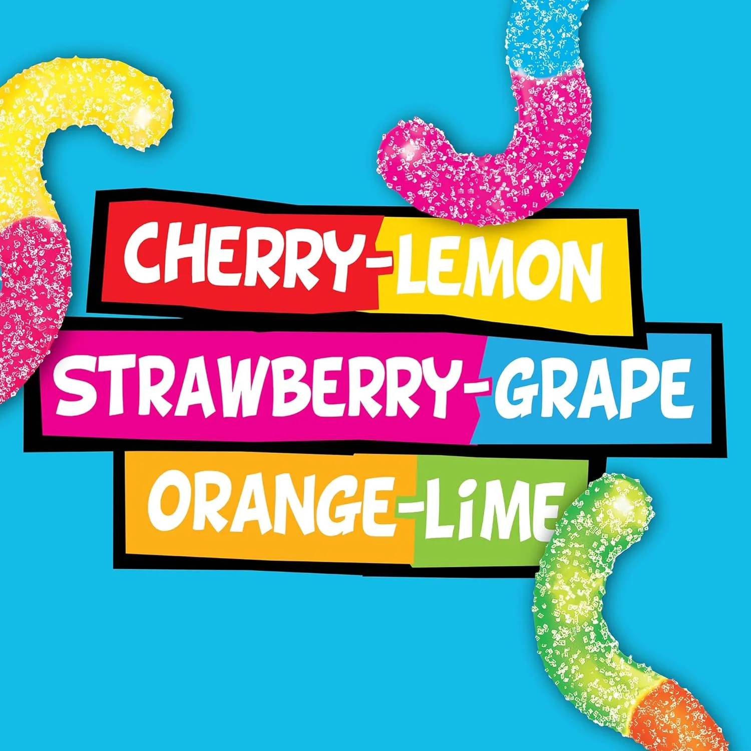 Trolli Mini Sour Brite Crawlers, Candy, Cherry-Lemon, Strawberry-Grape & Orange-Lime, Sweet and Sour, Gummy Worms, 18 oz (30 ct)
