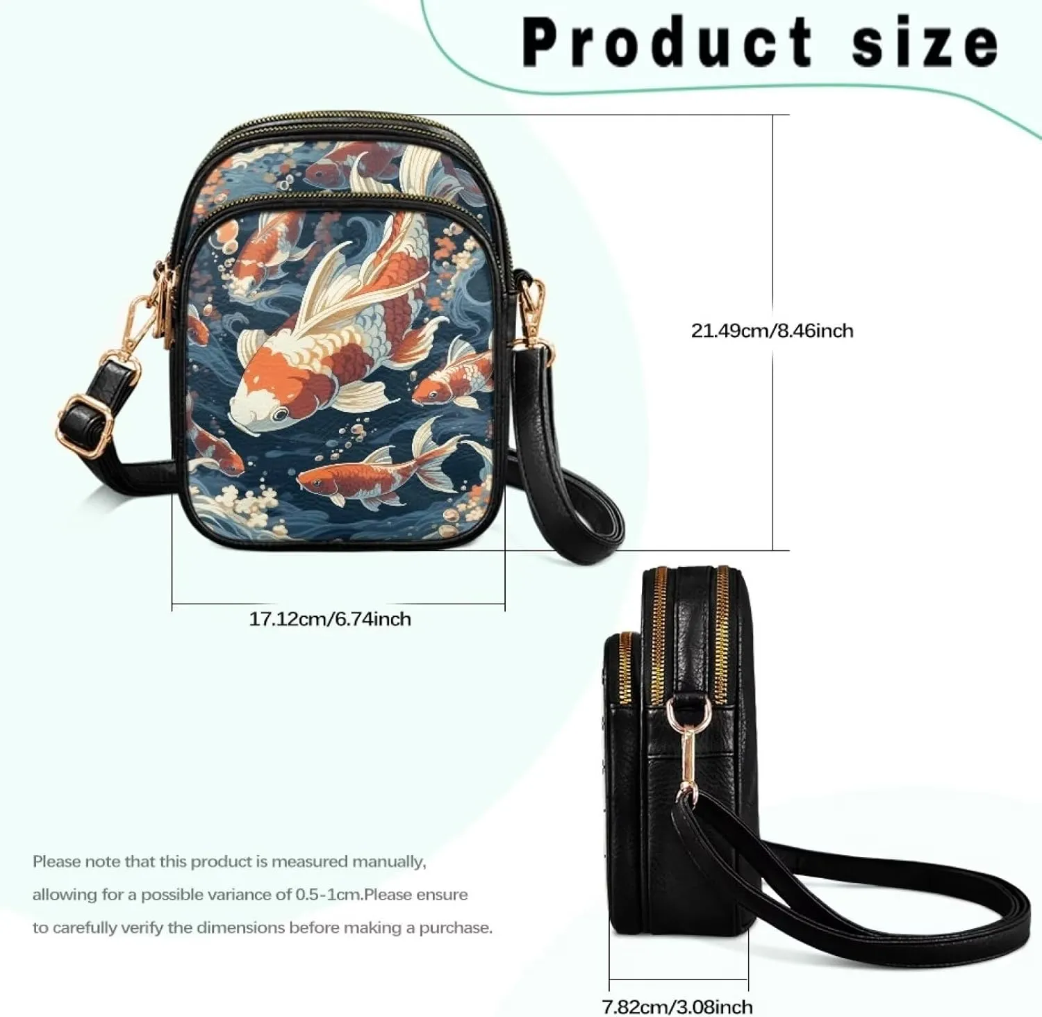 Tropical Floral Small Leather Crossbody Bag for Women, Hawaii Exotic PU Leather Shoulder Cell Phone Purse Handbag