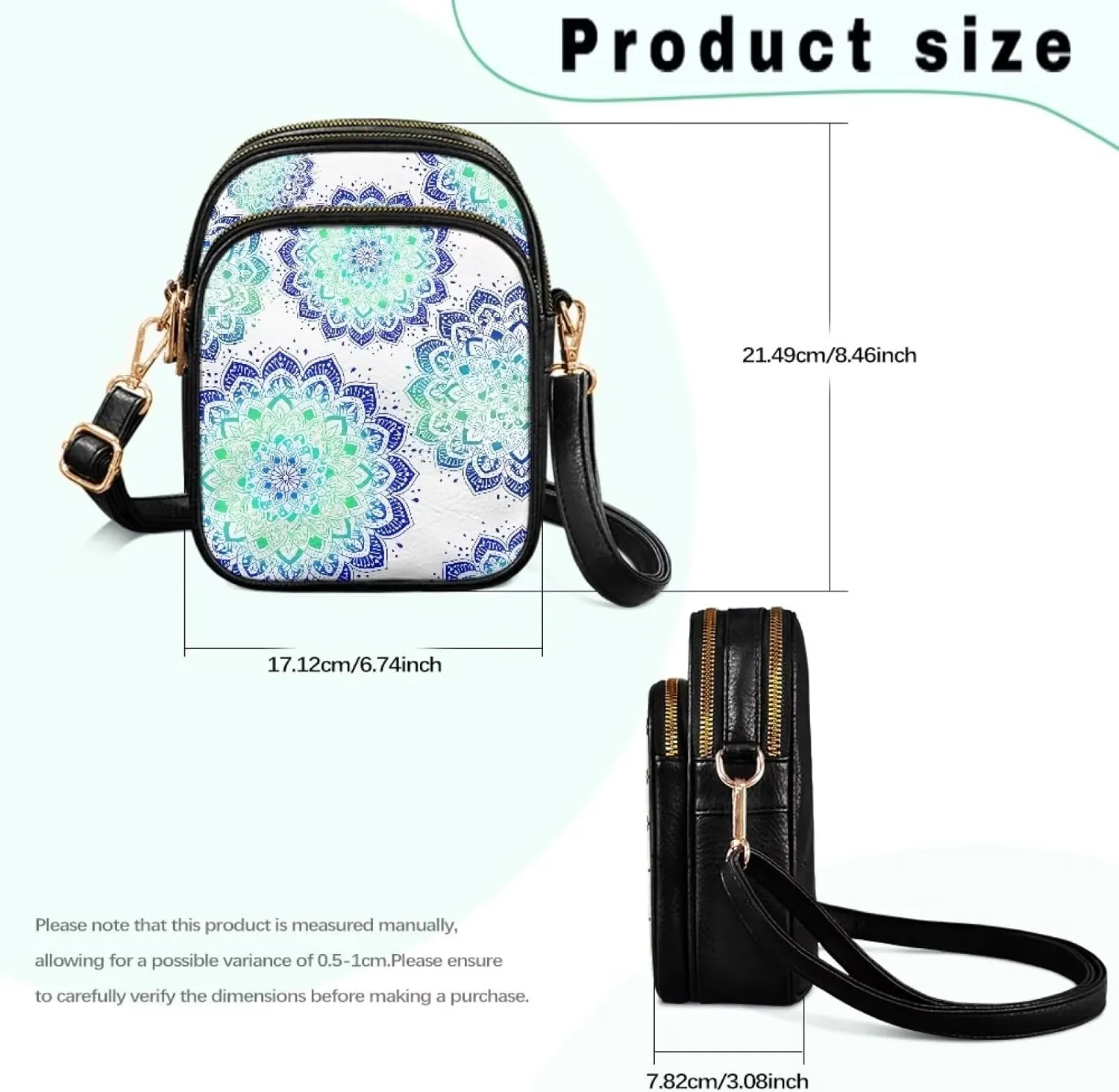 Tropical Floral Small Leather Crossbody Bag for Women, Hawaii Exotic PU Leather Shoulder Cell Phone Purse Handbag