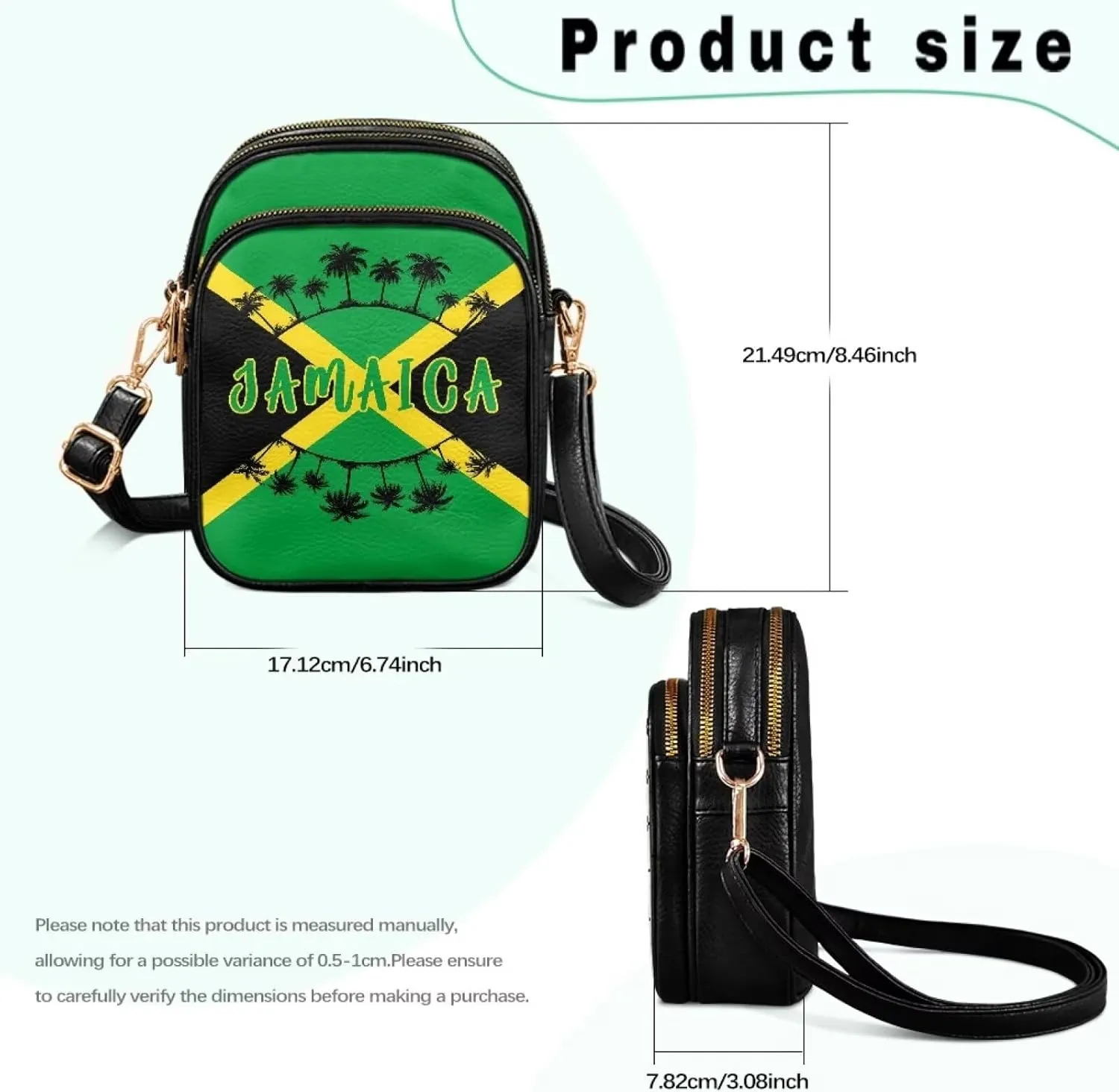 Tropical Floral Small Leather Crossbody Bag for Women, Hawaii Exotic PU Leather Shoulder Cell Phone Purse Handbag