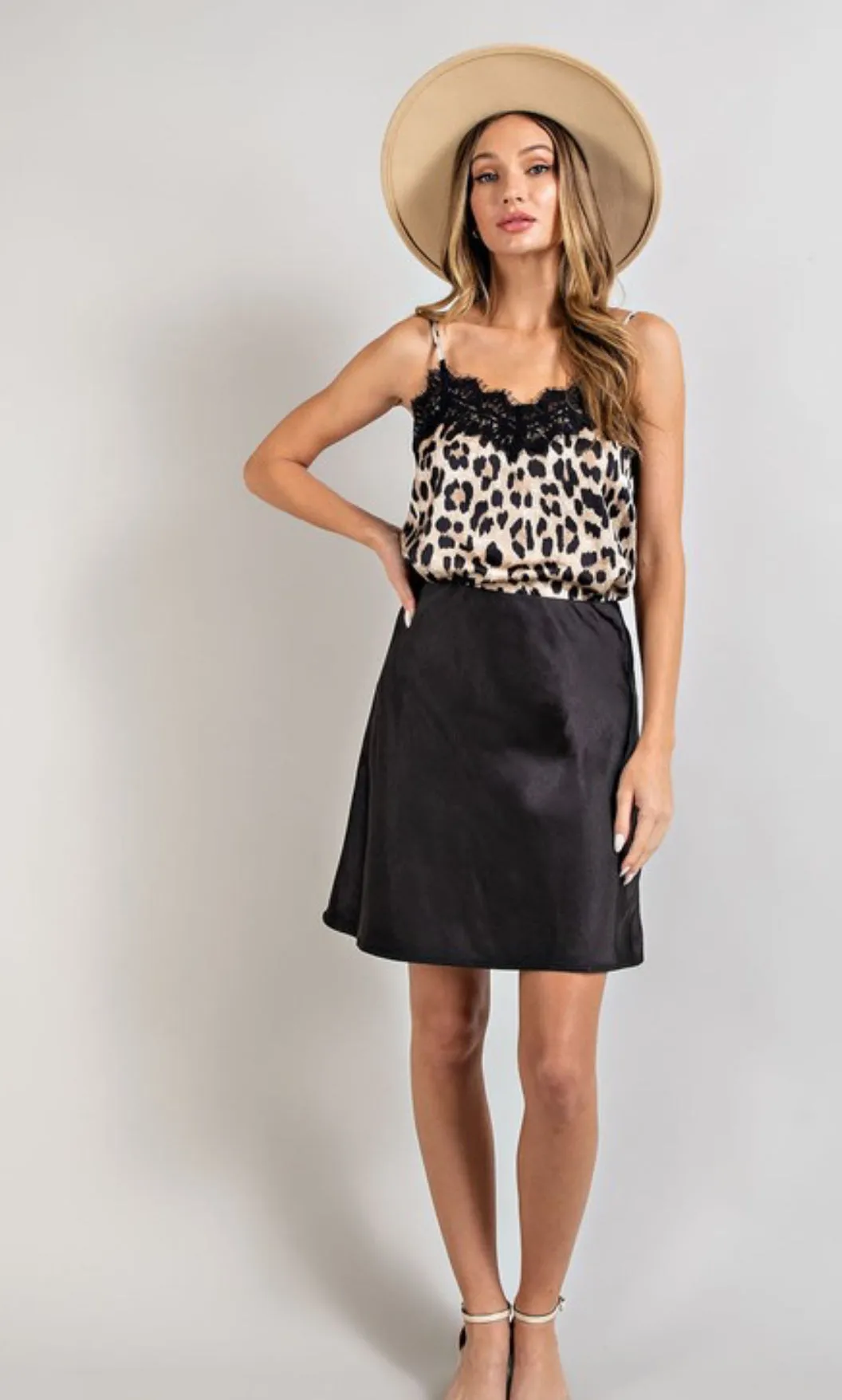 Typically Charming Satin Mini Skirt