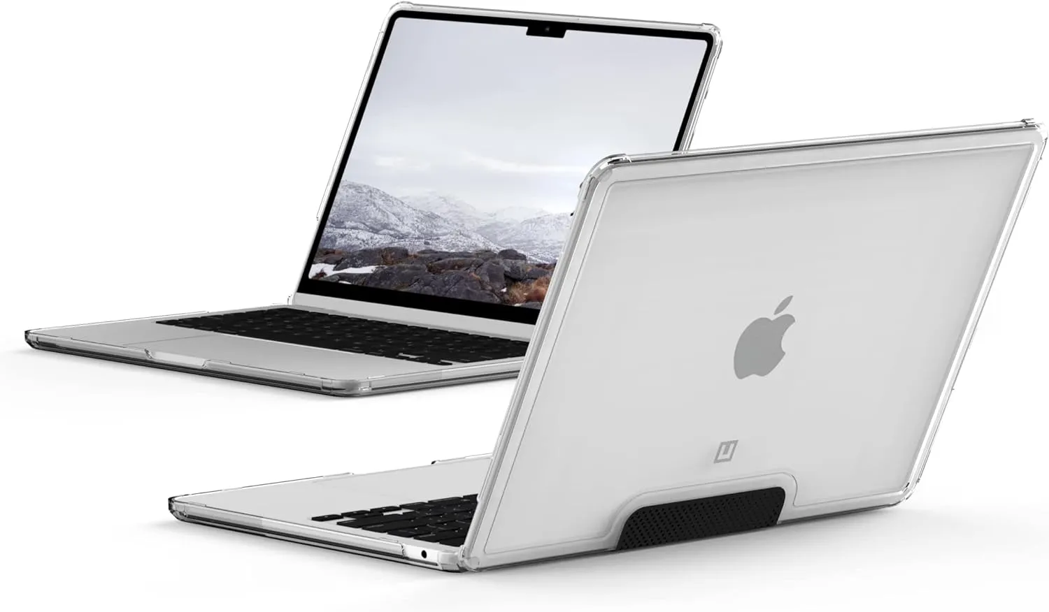 [U] by UAG Designed for MacBook Air 13" Case 2022-2025 M2/M3/M4 (A3240 A3113 A2681) - Translucent Durable Lightweight Impact Resistant Laptop Protective Cover, Lucent Ice/Black