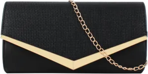 U Scinan Womens Velvet Clutch Bag Elegant Handbag Evening Purse Chain Shoulder Bag for Wedding/Prom/Black-Tie Events