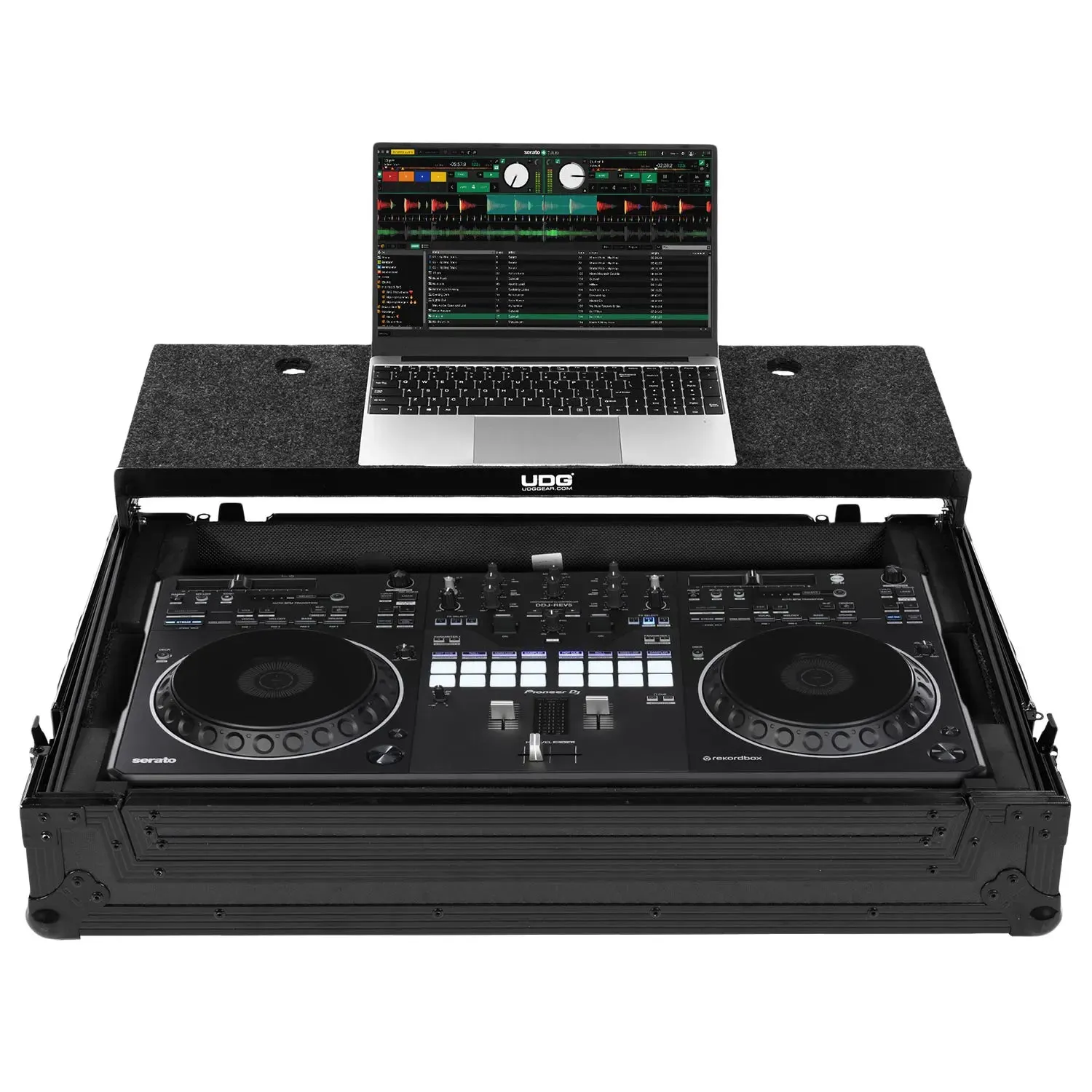 UDG Ultimate Flight Case Pioneer DJ DDJ-REV5 Black Plus (Laptop Shelf)