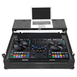 UDG Ultimate Flight Case Rane Performer/ Four Black Plus (Laptop Shelf   Wheels)