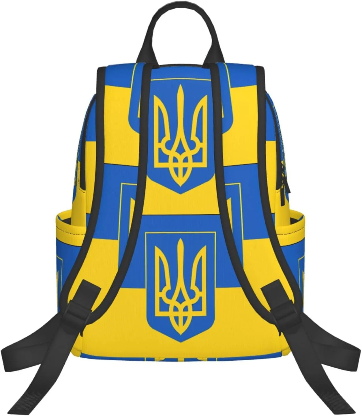 Ukrainian Trident Flag Travel Backpacks Casual Laptop Backpack Sport Rucksack Large Capacity Daypack Multi-Pockets Adjustable Strap Bag for Working Hiking