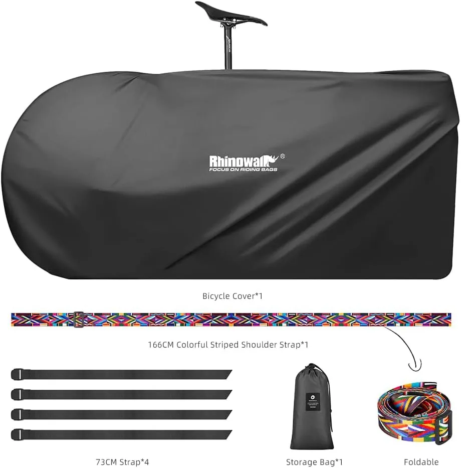 Ultralight Storage Bag for 26-27.5inch MTB 700C Road Bike Transport and Cover (Black 2)