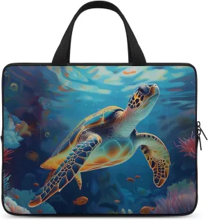 Underwater Sea Turtle Laptop Bag Laptop Case Computer Messenger Bag with Adjustable Shoulder Strap
