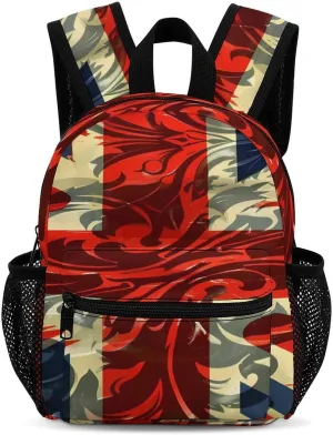 Union Jack UK British Flag Backpack Cute Laptop Bag Mini Shoulder Bags Travel Casual Daypacks 13 Inch