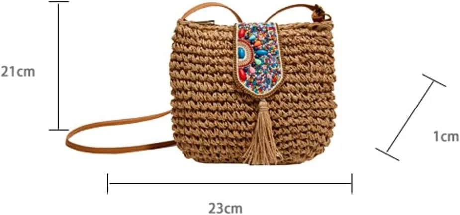 Unique Woven Cross Body Bag Straw Seaside Holiday Shoulder Purse Summer Outdoor Travel Handbag for Women 2025