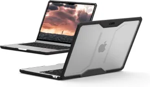 URBAN ARMOR GEAR UAG Designed for MacBook Air 13" Case 2022-2025 M2/M3/M4 (A3240 A3113 A2681) - Translucent Rugged Lightweight Slim Tactile Grip Laptop Protective Cover, Plyo Ice/Black