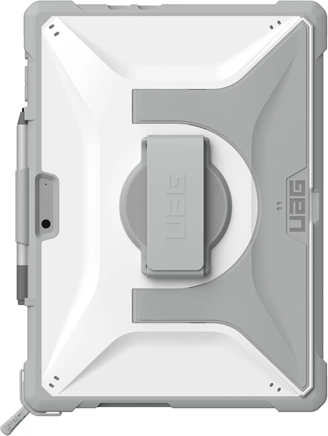URBAN ARMOR GEAR UAG Designed for Microsoft Surface Pro 11/10/9 Case Plasma Healthcare White/Gray Dropproof Rugged Protective Cover with Multi-angle Built-in Kickstand Pen Holder Hand & Shoulder Strap