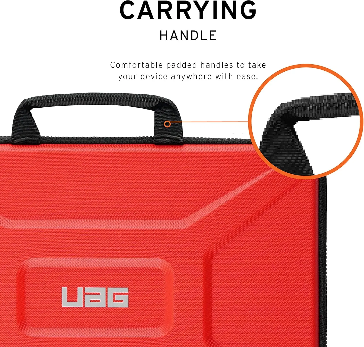 URBAN ARMOR GEAR UAG Large Sleeve with Carrying Handle for 15-16" Laptops [Magma] Rugged Tactile Grip Weatherproof Protective Slim Secure Laptop/Tablet Sleeve, Compatible with MacBook Pro 16" A2485