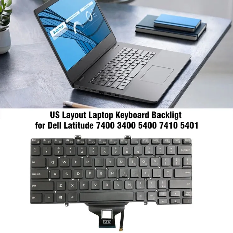 US Version Backlight Keyboard, For Dell Latitude 7400 / E7400 / L3400 / 5400, For Dell Vostro 5310 / 5320