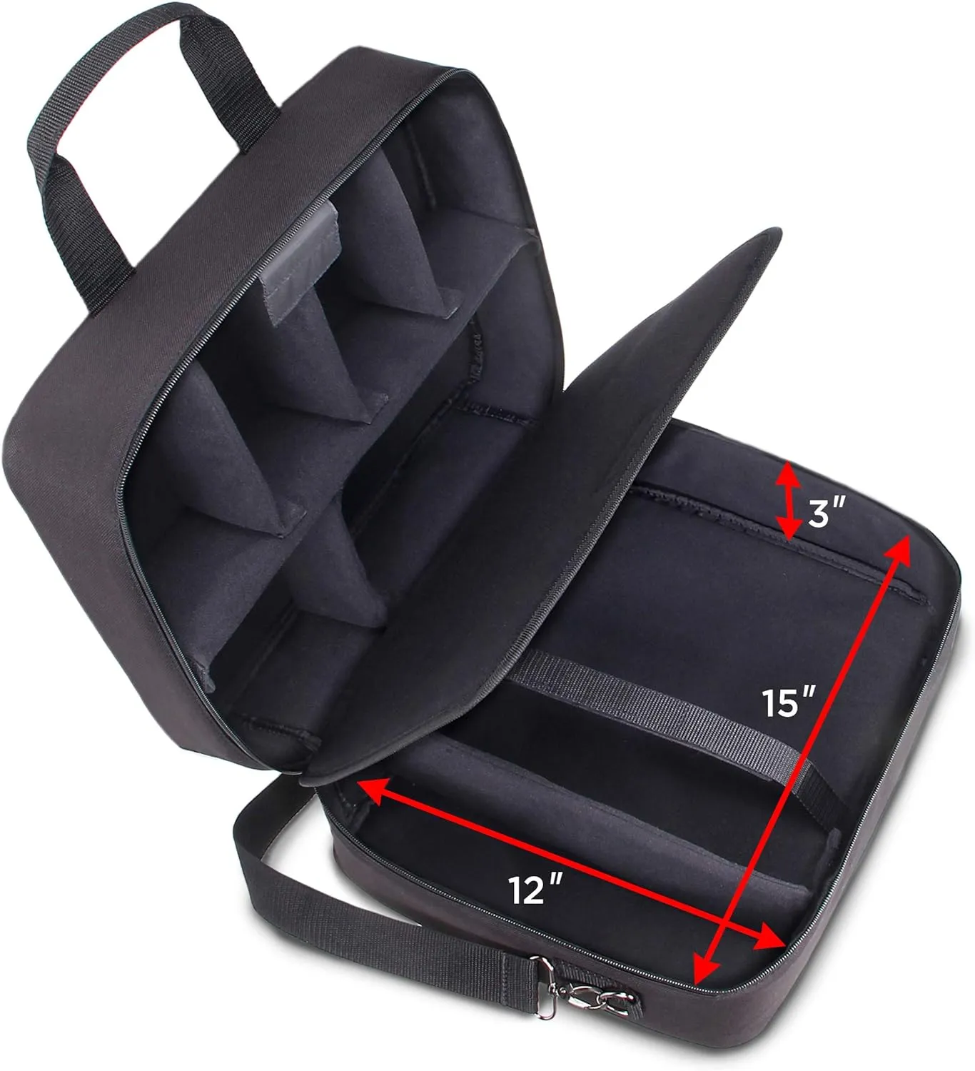 USA Gear Projector Carrying Case, Customizable Scratch Resistant Interior, HDMI Projector Bag Compatible with Epson, Benq and More Bluetooth (15 x 12 x 3 inches) - Blue