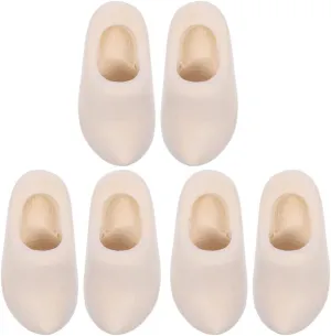 Vaguelly 3pairs Miniature Dutch Wooden Shoes Unfinished Wood Dollhouse Accessories Decorative Crafting Supplies for DIY Doll House Projects