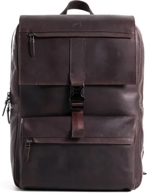 VELEZ Dark Brown Leather Backpack for Men and Women 17 inch Laptop Bag Handmade Business & Casual Daypack Genuine Leather Work Bag