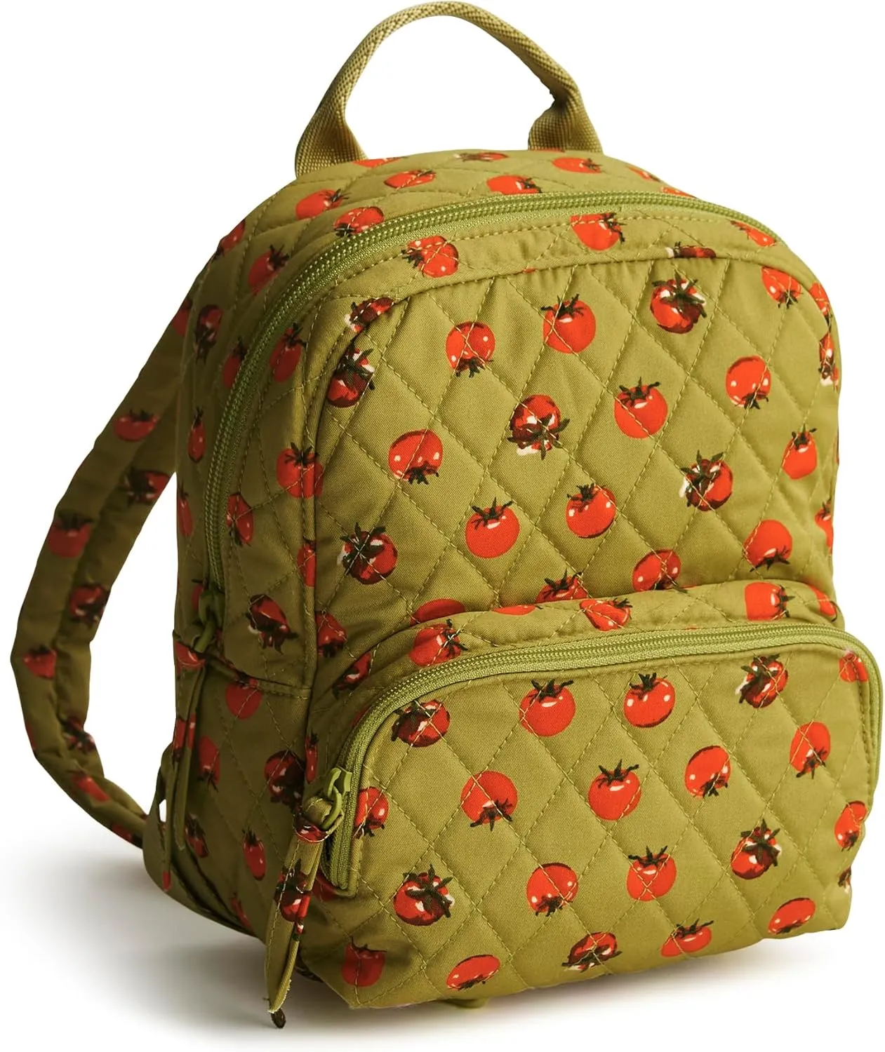 Vera Bradley Premium Cotton Mini Banbury Backpack, Tiny Tomatoes Palm