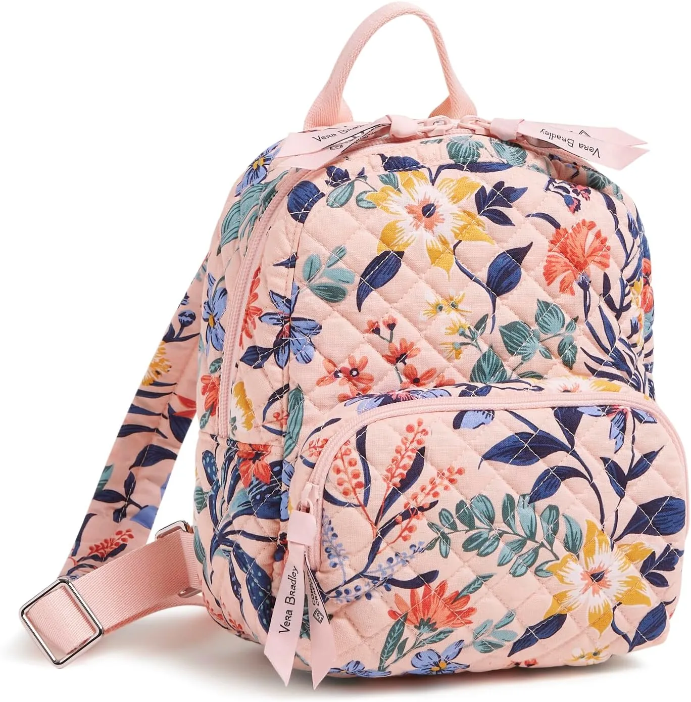 Vera Bradley Women's Cotton Mini Backpack Purse Bookbag, Paradise Coral, One Size