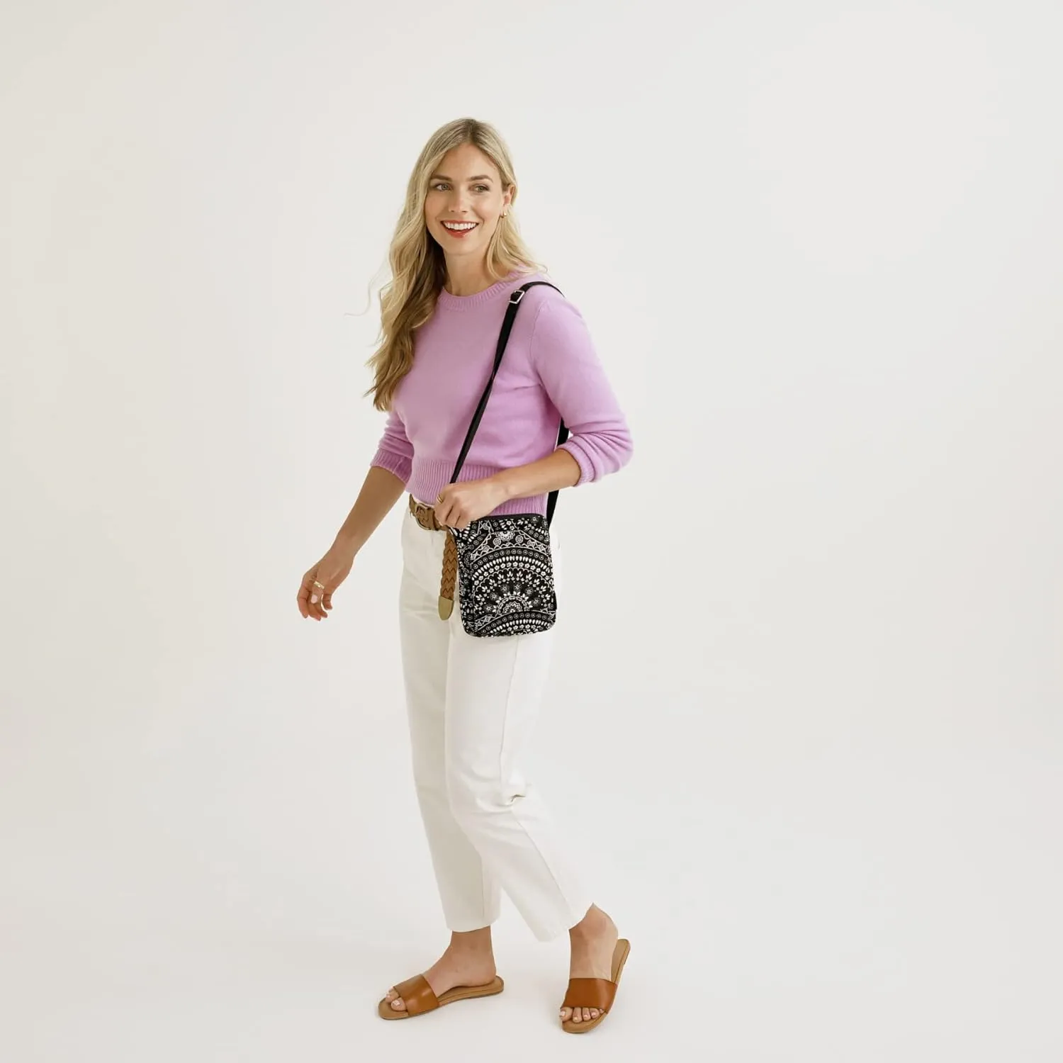 Vera Bradley Women's Cotton Mini Hipster Crossbody Purse with RFID Protection
