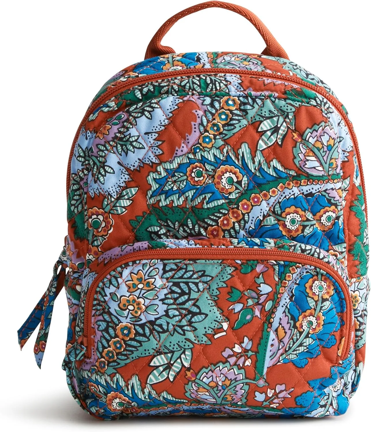 Vera Bradley Women's Premium Cotton Mini Banbury Backpack Bookbag, Flowers   Feathers, One Size
