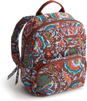 Vera Bradley Women's Premium Cotton Mini Banbury Backpack, Marrakesh Cinnamon, One Size