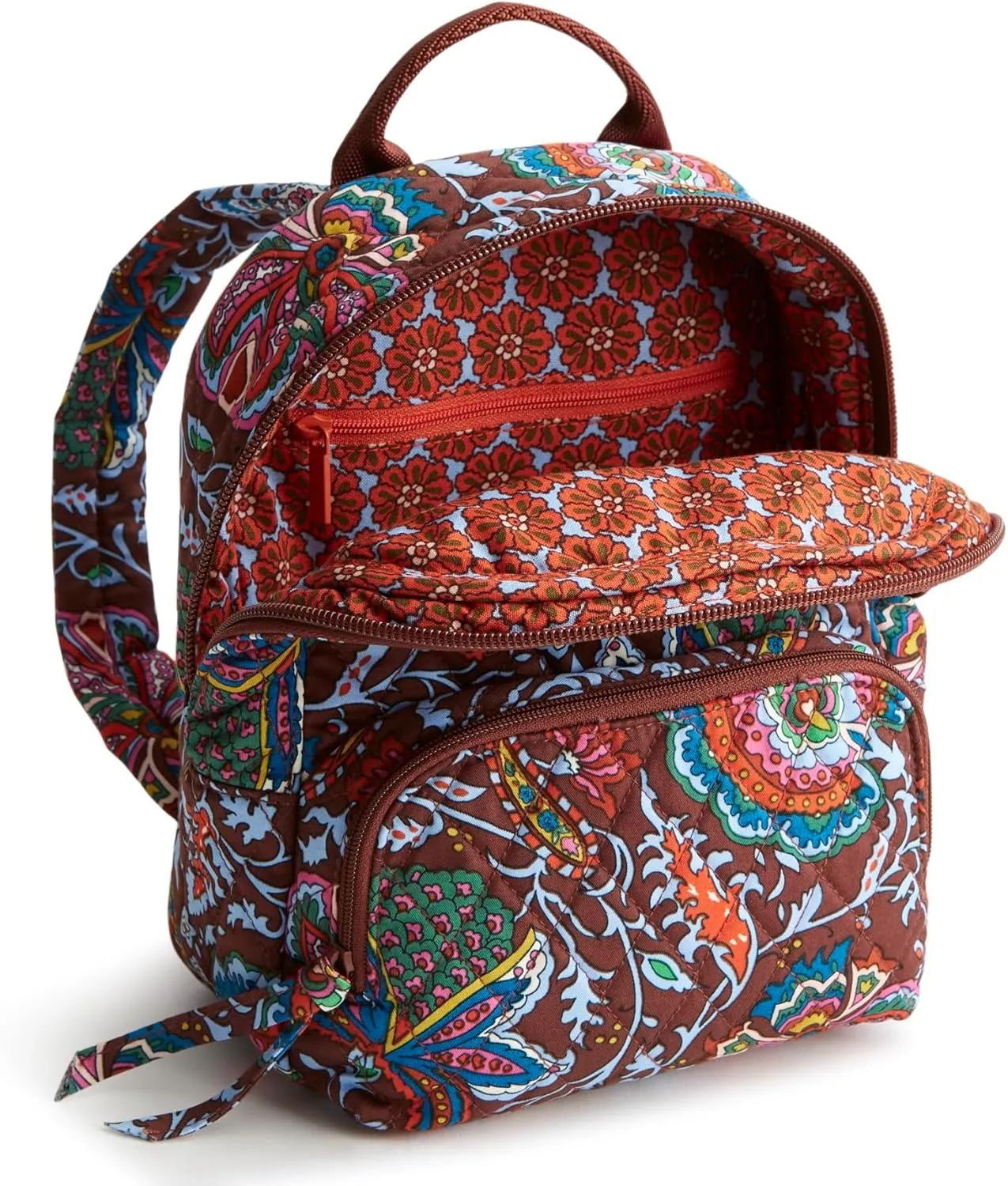 Vera Bradley Women's Premium Cotton Mini Banbury Backpack, Marrakesh Cinnamon, One Size