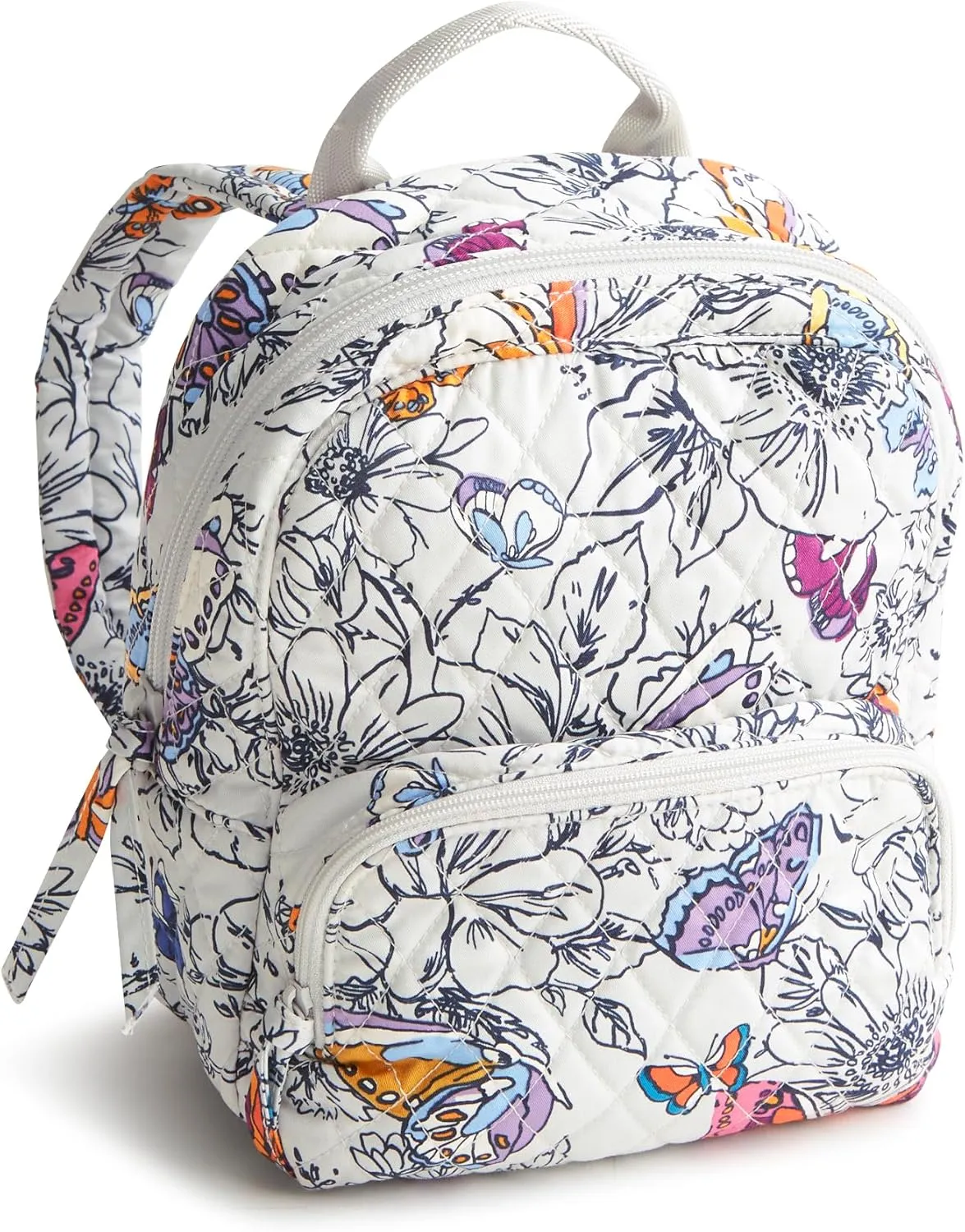 Vera Bradley Women's Premium Cotton Mini Banbury Backpack, Wing   Bloom, One Size