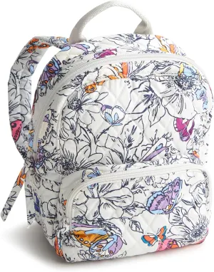 Vera Bradley Women's Premium Cotton Mini Banbury Backpack, Wing   Bloom, One Size