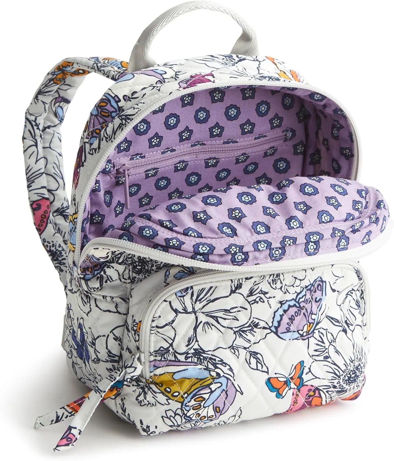 Vera Bradley Women's Premium Cotton Mini Banbury Backpack, Wing   Bloom, One Size