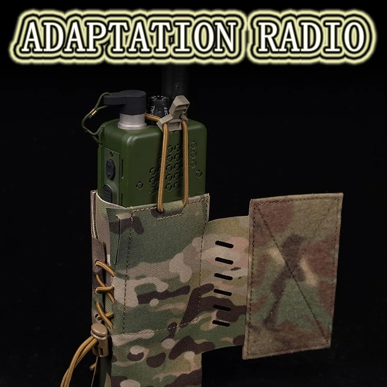 Versatile Mag Holder Radio Pouch with Hook and Loop Cummerbund Side Magazine Holster for Tactical Chest Rig Vest