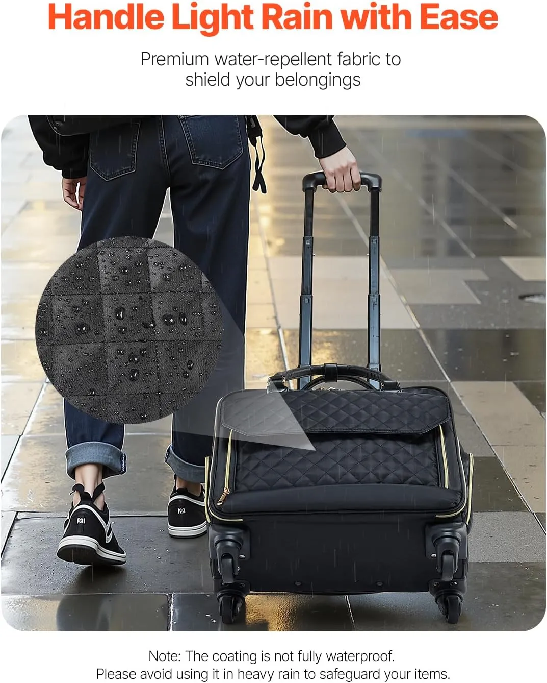 VEVOR Rolling laptop bag,Wheeled Briefcase, Roller Computer Tote Bag, Laptop Case for Work Travel Business Office, Women Men