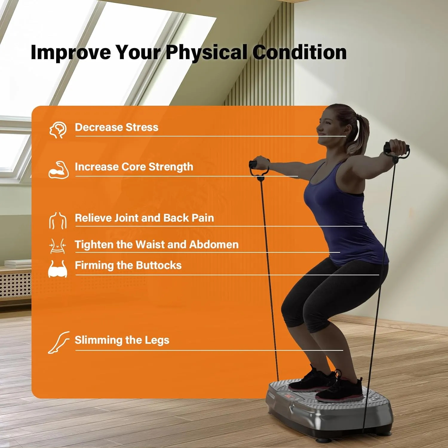 Vibration Plate Exercise Machine: TISSCARE Vibrating Plates for Weight Loss and Lymphatic Drainage, Whole Body Workout Sculpting Platform for Home Fitness Fat Burner for Women Men