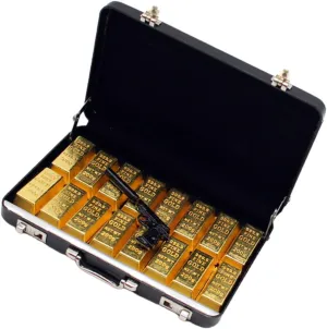 VICASKY 1set Miniature Suitcase Doll House Layout Mini Model Gold Bars Decor for Dollhouse Ornament Compact Design for Creative Landscape for Boys and Girls