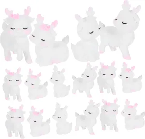 VICASKY 20pcs Mini Resin Reindeer Figures: Creative Animal Ornaments for DIY Fairy Garden Tabletop Decor - Dollhouse Miniature Scene Decorations