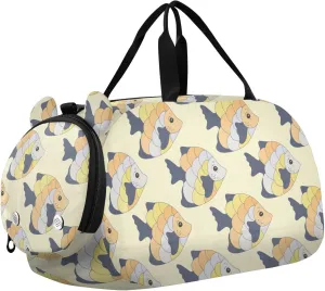 VIGTRO Exotic Coral Reef Fish Kids Overnight Travel Duffel Bag Sport Gym Bag for Boys Girls with Shoe Compartment, Carry On Weekender Luggage Bag for Dance Swim Yoga