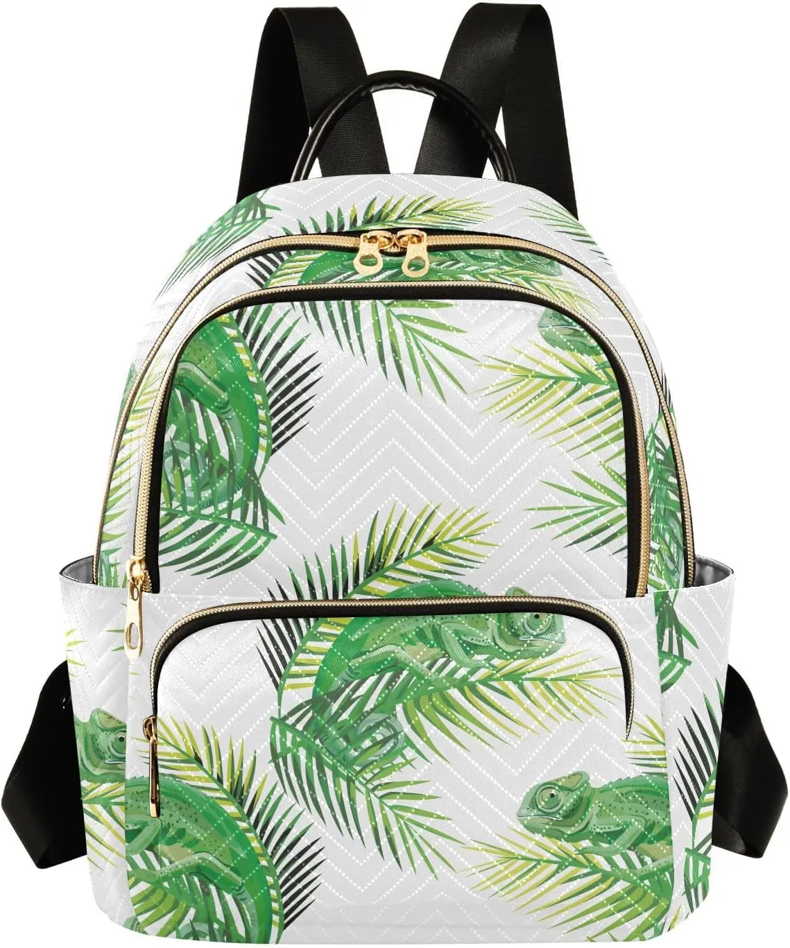 VIGTRO Women Fashion Backpack Quilted Mini Purse Exotic Lizard Chameleon, Lightweight Travel Casual Shoulder Backpack with Adjustable Straps Size S