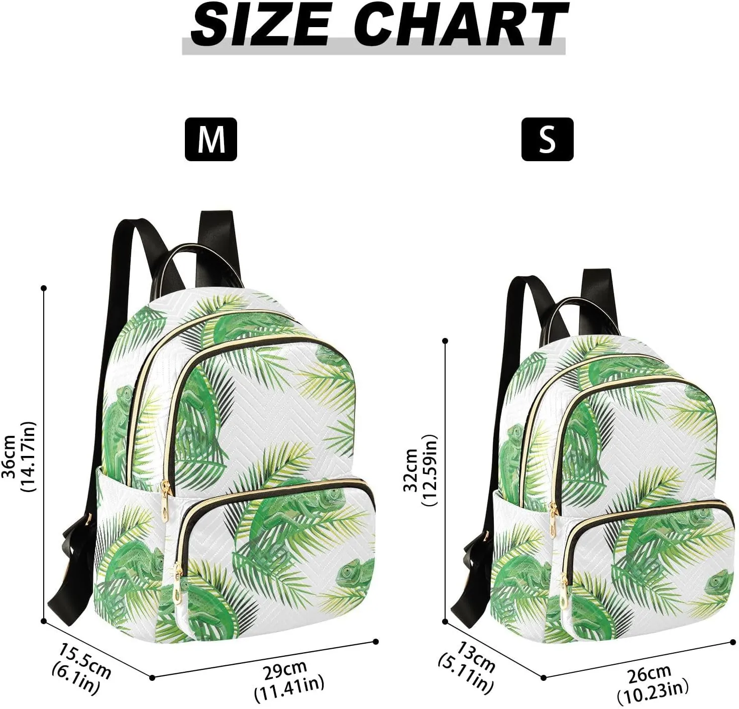 VIGTRO Women Fashion Backpack Quilted Mini Purse Exotic Lizard Chameleon, Lightweight Travel Casual Shoulder Backpack with Adjustable Straps Size S