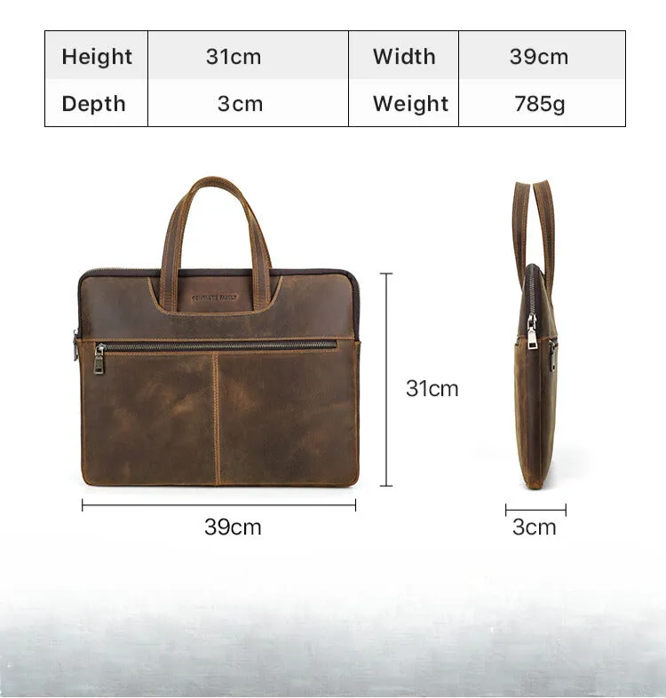 Vintage Leather Laptop Sleeve for MacBook Pro 14"