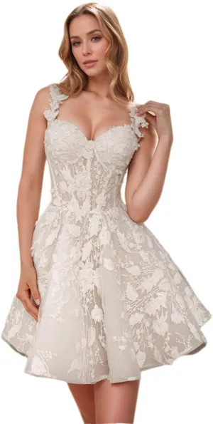 Vintage Tulle Short Wedding Dresses for Bride 2025 Elegant Spaghetti Straps Boho Mini Bridal Dress for Wedding
