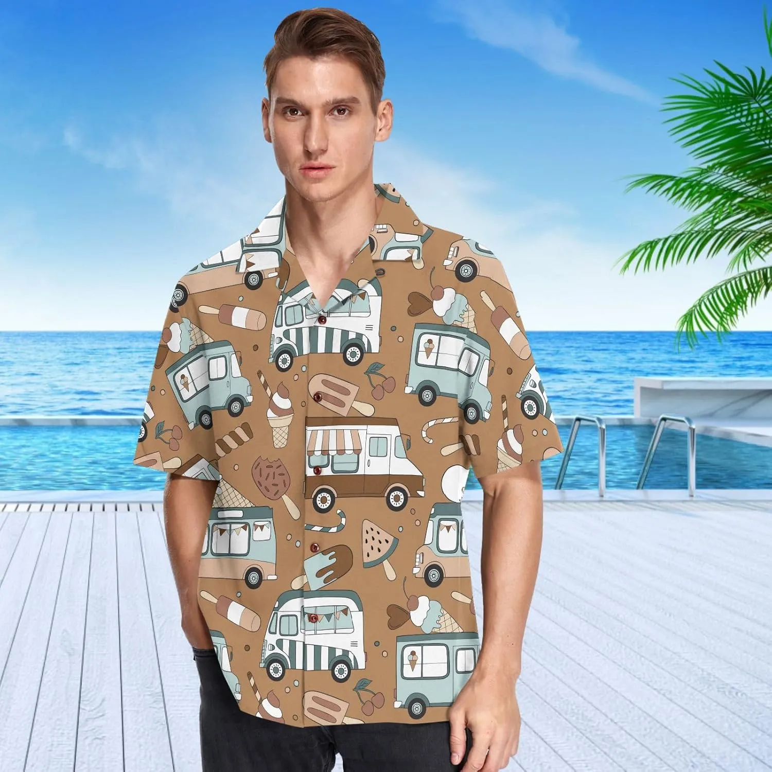 visesunny Fashion Hawaiian Shirts for Men Short Sleeve Aloha Beach Shirt Floral Summer Casual Button Down Shirts S-3XL
