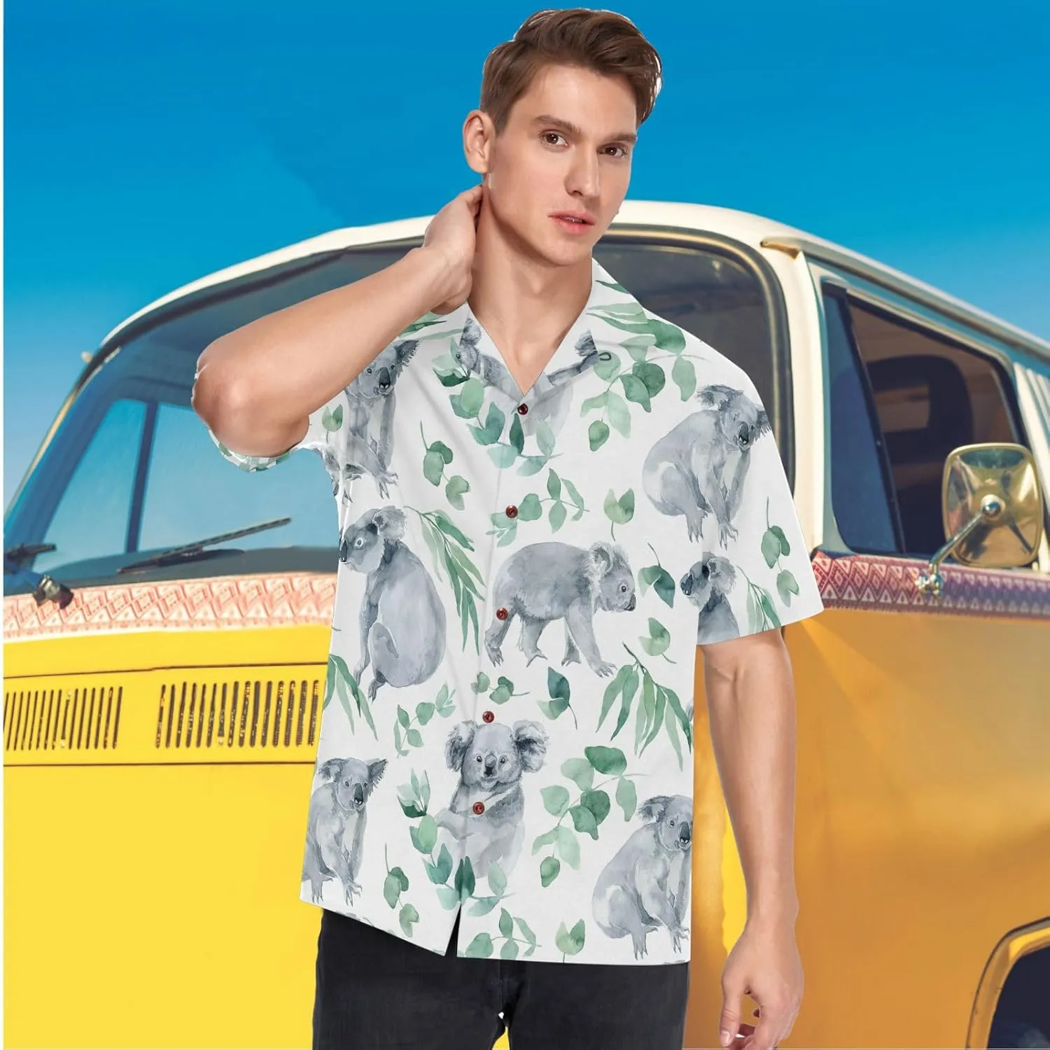 visesunny Fashion Hawaiian Shirts for Men Short Sleeve Aloha Beach Shirt Floral Summer Casual Button Down Shirts S-3XL