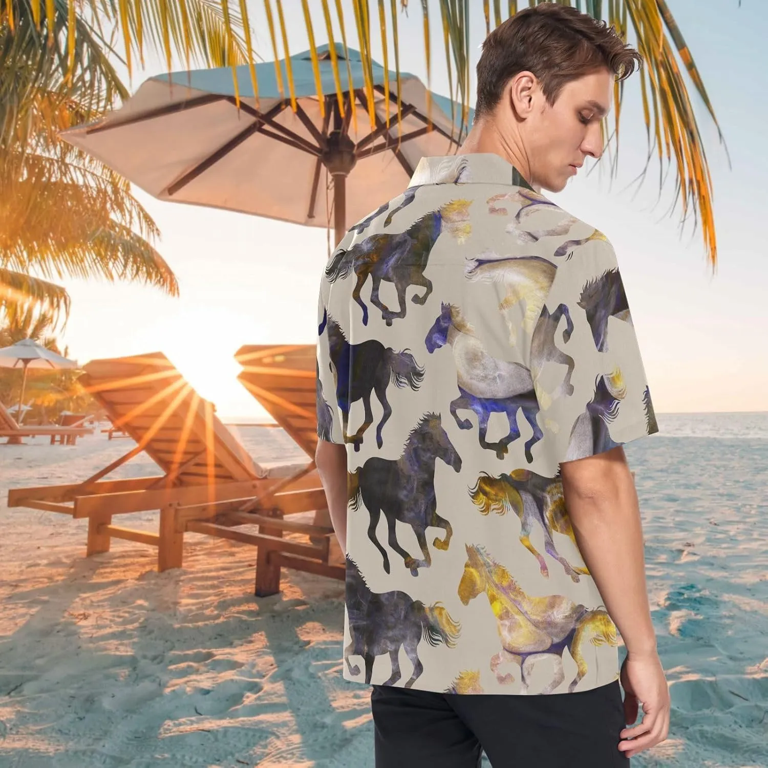 visesunny Fashion Hawaiian Shirts for Men Short Sleeve Aloha Beach Shirt Floral Summer Casual Button Down Shirts S-3XL