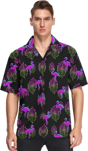 visesunny Mens Casual Button Down Short Sleeve Hawaiian Shirt Aloha Shirt